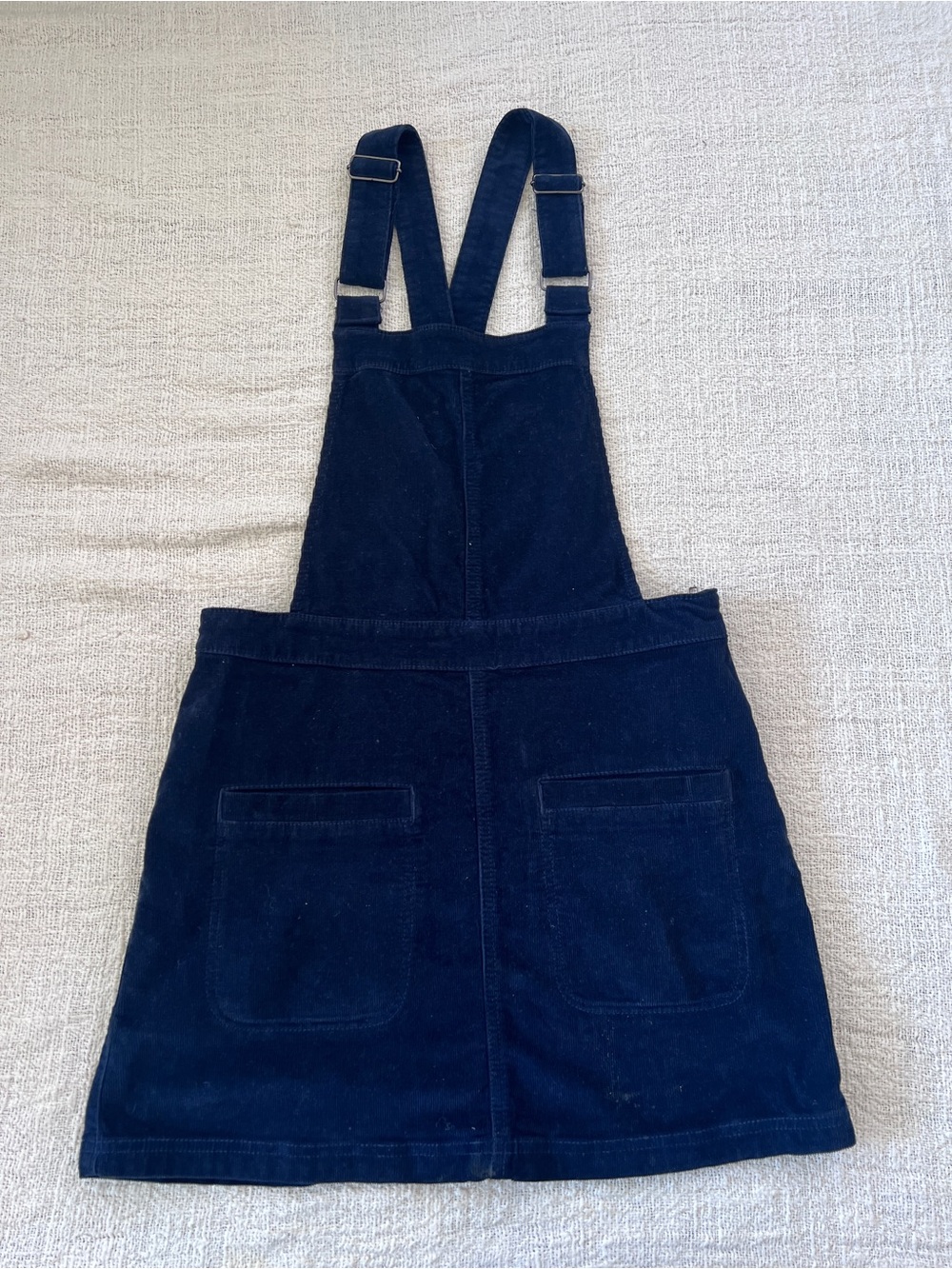 UO Cooperative Navy Corduroy Pinafore Dress with Front Pockets